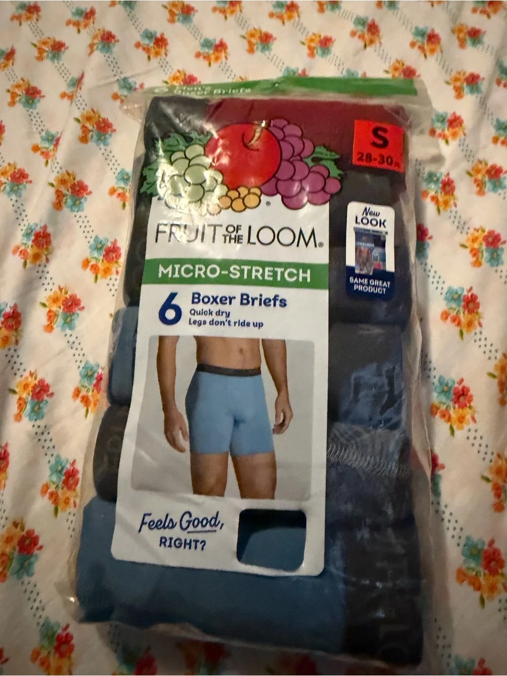 💜 Fruit of the Loom Men's Micro-Stretch Boxer Briefs, 6-Pack Size:small(28-30)